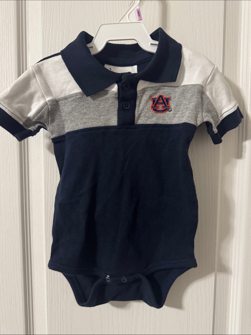 Auburn Tigers Baby Polo Bodysuit 6M Two Feet Ahead